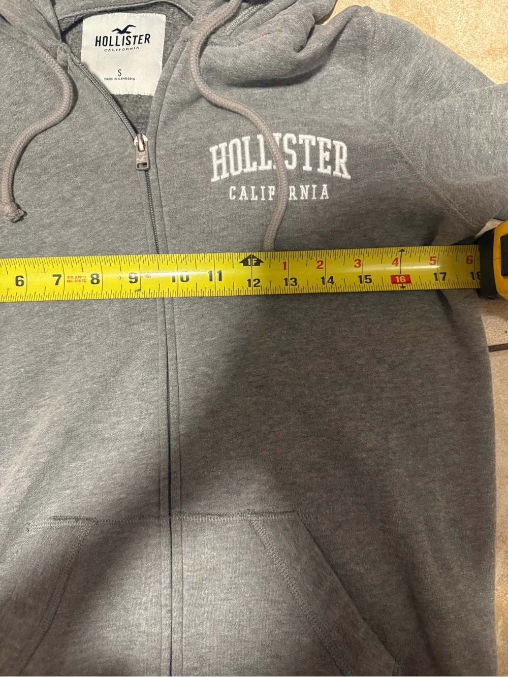 Hollister California Vintage Logo Graphic Full Zip Hoodie